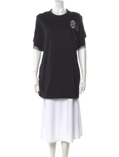 Pre-owned Simone Rocha Crew Neck Short Sleeve T-shirt In Black