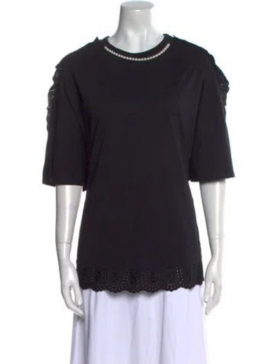 Pre-owned Simone Rocha Crew Neck Short Sleeve T-shirt In Black