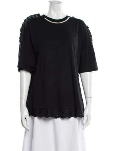 Pre-owned Simone Rocha Crew Neck Short Sleeve T-shirt In Black