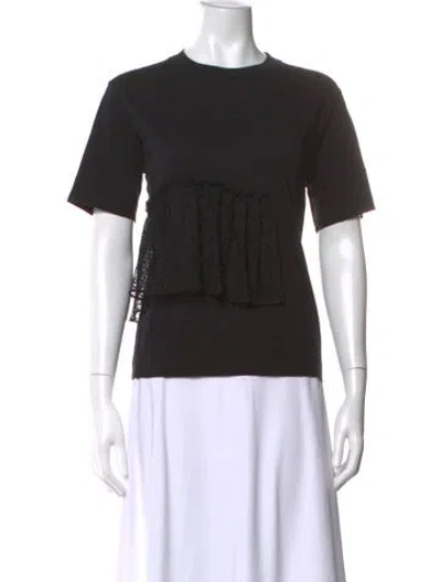 Pre-owned Simone Rocha Crew Neck Short Sleeve T-shirt In Black