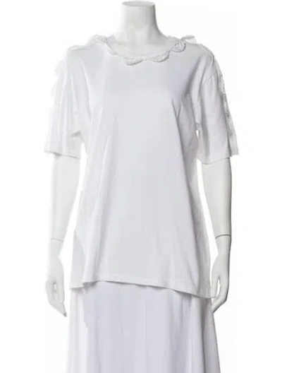 Pre-owned Simone Rocha Crew Neck Short Sleeve T-shirt In White