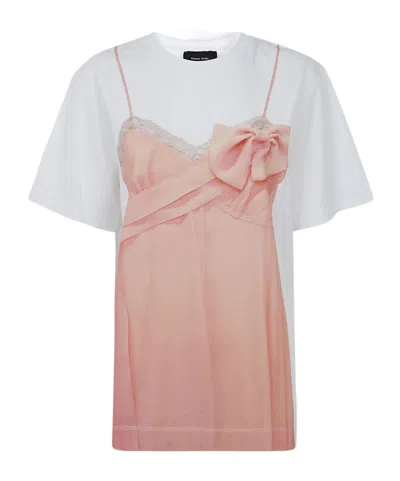 Simone Rocha Crew Neck Short-sleeved T-shirt In Pink