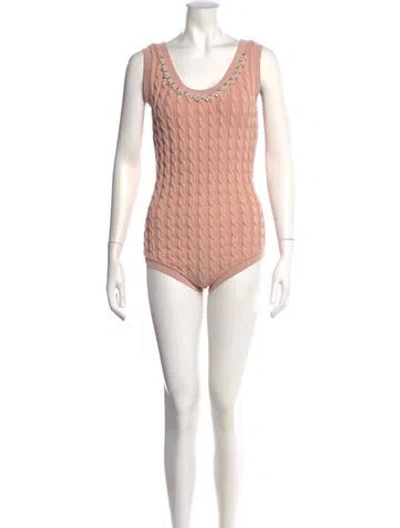 Pre-owned Simone Rocha Crew Neck Sleeveless Bodysuit In Pink