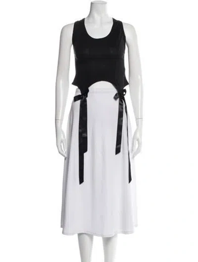 Pre-owned Simone Rocha Crew Neck Sleeveless Crop Top In Black