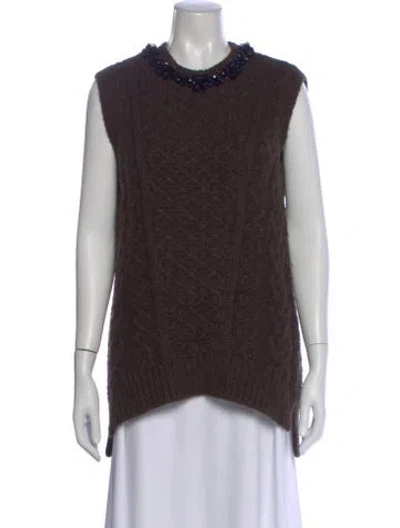 Pre-owned Simone Rocha Crew Neck Sweater In Brown