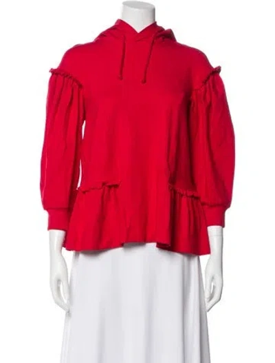 Pre-owned Simone Rocha Crew Neck Three-quarter Sleeve Hoodie In Red