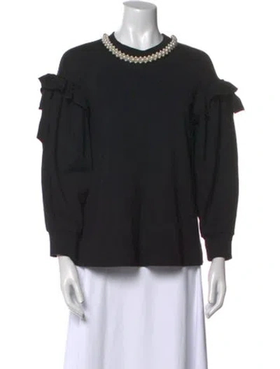 Pre-owned Simone Rocha Crew Neck Three-quarter Sleeve Sweatshirt In Black
