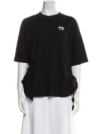 Pre-owned Simone Rocha Crew Neck Three-quarter Sleeve T-shirt In Black