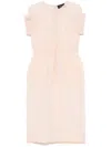 Simone Rocha Pink Elasticated Gathered Sleeve Tulip Midi Dress In Pink