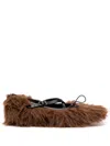 Simone Rocha Criss Cross Faux Fur Ballet Flats In Brown