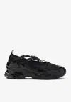 Simone Rocha Criss Cross Ballerina Shoes With Pearl Embellishments In Black