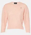 Simone Rocha Cropped Alpaca And Wool-blend Sweater In Pink