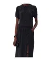 Simone Rocha Cropped Bow Slit Puff Sleeve Shirt In Black