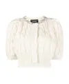 Simone Rocha Cropped Cable-knit Cardigan In White