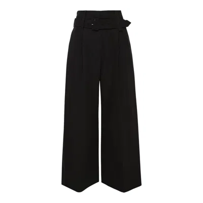 Simone Rocha Cropped Multi Belt Loop Trousers In Black