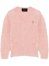 Simone Rocha Cropped Alpaca And Wool-blend Sweater In Pink