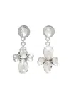 Simone Rocha Cross Pendant Earrings In Neutrals