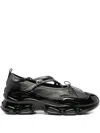 Simone Rocha Cross-strap Patent-toe Sneakerinas In Black