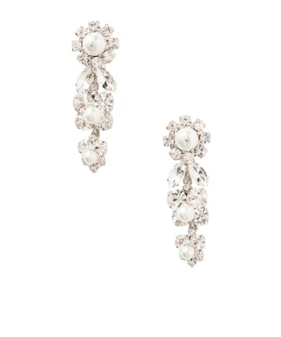 Simone Rocha Fragment Heartbloom Silver-tone Crystal Necklace In Brown