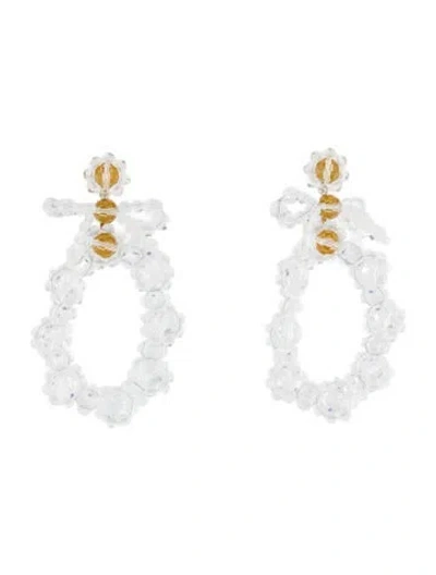 Pre-owned Simone Rocha Crystal Bead Drop Earrings