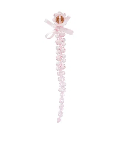 Simone Rocha Crystal-beaded Bow Earrings In Neutral