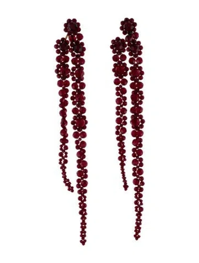 Pre-owned Simone Rocha Crystal Beaded Drop Earrings In Multi