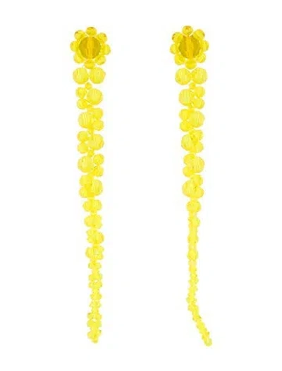 Pre-owned Simone Rocha Crystal Beaded Drop Earrings In Multi