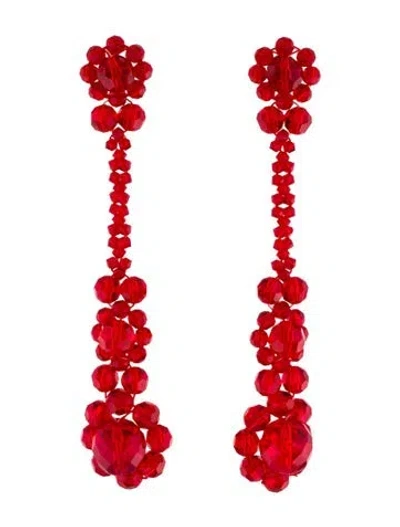 Pre-owned Simone Rocha Crystal Beaded Drop Earrings In Multi