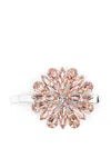 Simone Rocha Silver & Pink Crystal Blossom Hair Clip In Pink