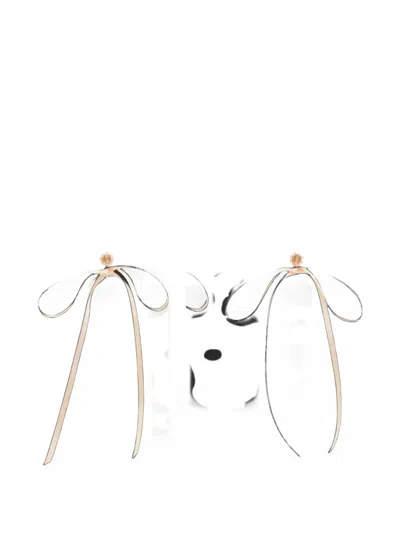 Simone Rocha Crystal Bow Earrings In Neutrals