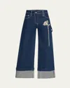 Simone Rocha Straight Jeans Mit Kristallen In Indigoclear