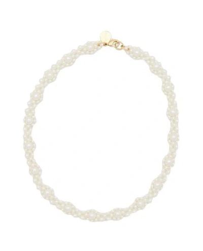 Simone Rocha Crystal Daisy Chain Necklace In White