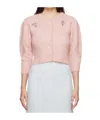 Simone Rocha Pink Cropped Alpaca Knit Cardigan In Pink
