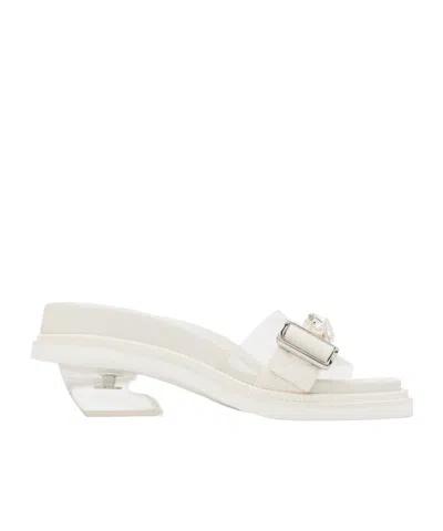 Simone Rocha Crystal Decorative Slippers In White