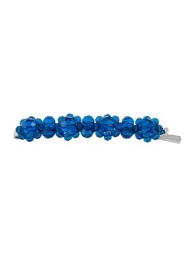 Pre-owned Simone Rocha Crystal Embelished Hair Clip In Blue