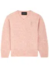 Simone Rocha Cropped Alpaca And Wool-blend Sweater In Pink Light