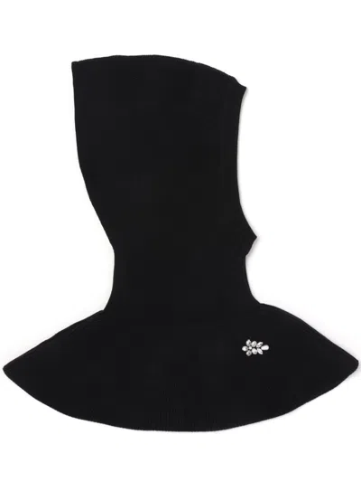 Simone Rocha Crystal-embellished Balaclava In Black