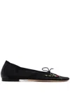 Simone Rocha Embellished Mesh Ballerina Flats In Black
