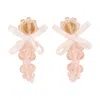 Simone Rocha Crystal-embellished Bow Earrings With Intricate Detailing In Pink