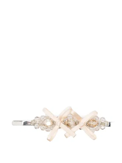 Simone Rocha Crystal-embellished Bow Hair Clip In Gold