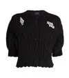 Simone Rocha Verzierter Cardigan Aus Einem Wollgemisch In Black