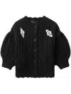 Simone Rocha Verzierter Cardigan Aus Einem Wollgemisch In Black