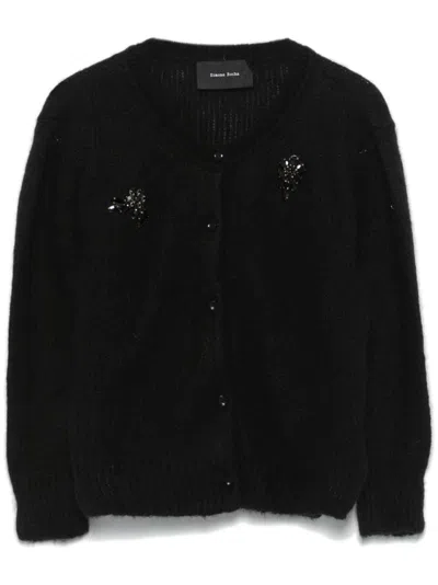 Simone Rocha Crystal-embellished Cardigan In Black