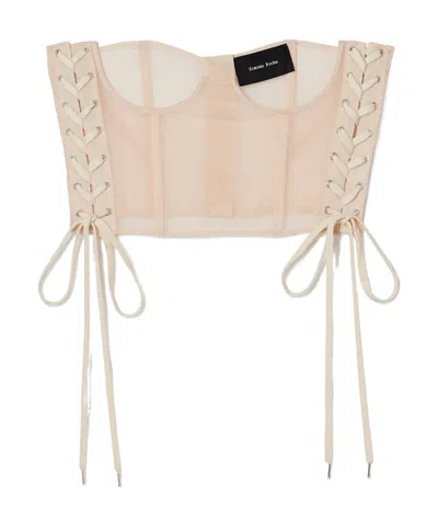 Simone Rocha Crystal Embellished Corset In Pink