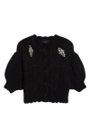 Simone Rocha Verzierter Cardigan Aus Einem Wollgemisch In Black/ Clear