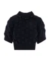 Simone Rocha Crystal-embellished Cropped Jumper In Black