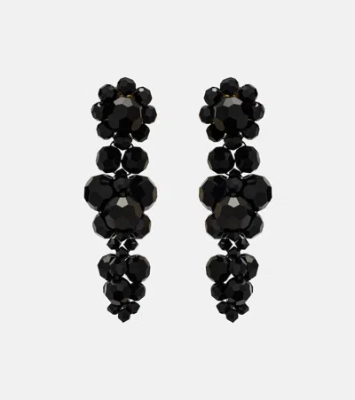Simone Rocha Crystal-embellished Drop Earrings In Black