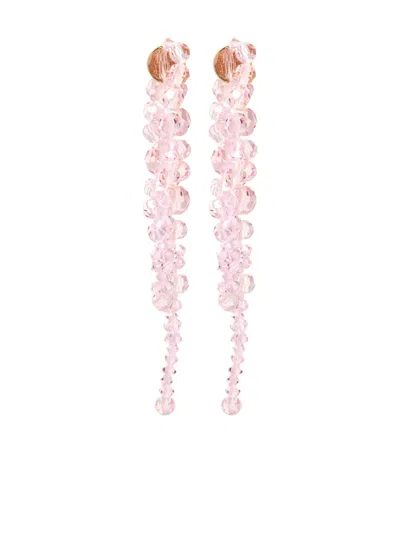 Simone Rocha Crystal-embellished Earrings In Pink