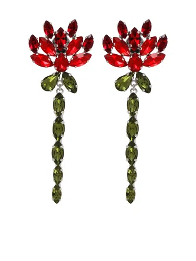 Simone Rocha Crystal-embellished Earrings In Silver
