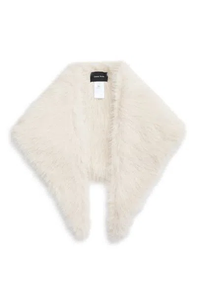 Simone Rocha Crystal Embellished Faux Fur Neckerchief In Blonde/pearl/clear